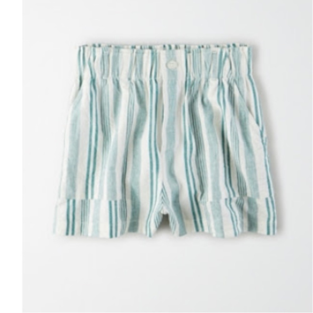 American Eagle Outfitters Green and White Striped Shorts